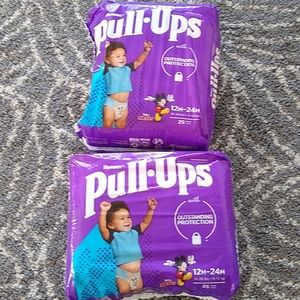 Two new unopened bags of Pull-ups.